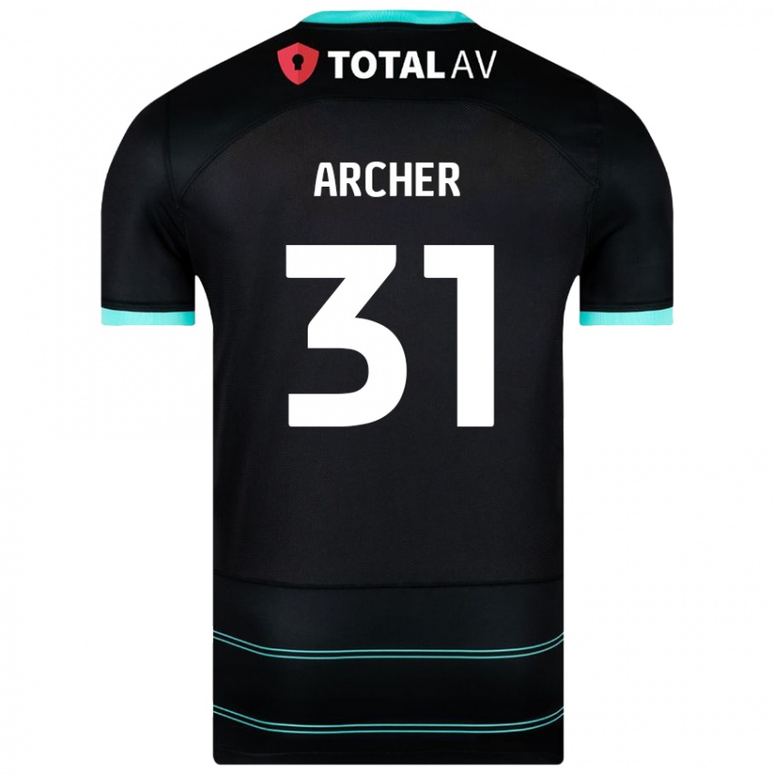 Kinder Jordan Archer #31 Schwarz Auswärtstrikot Trikot 2024/25 T-Shirt Österreich