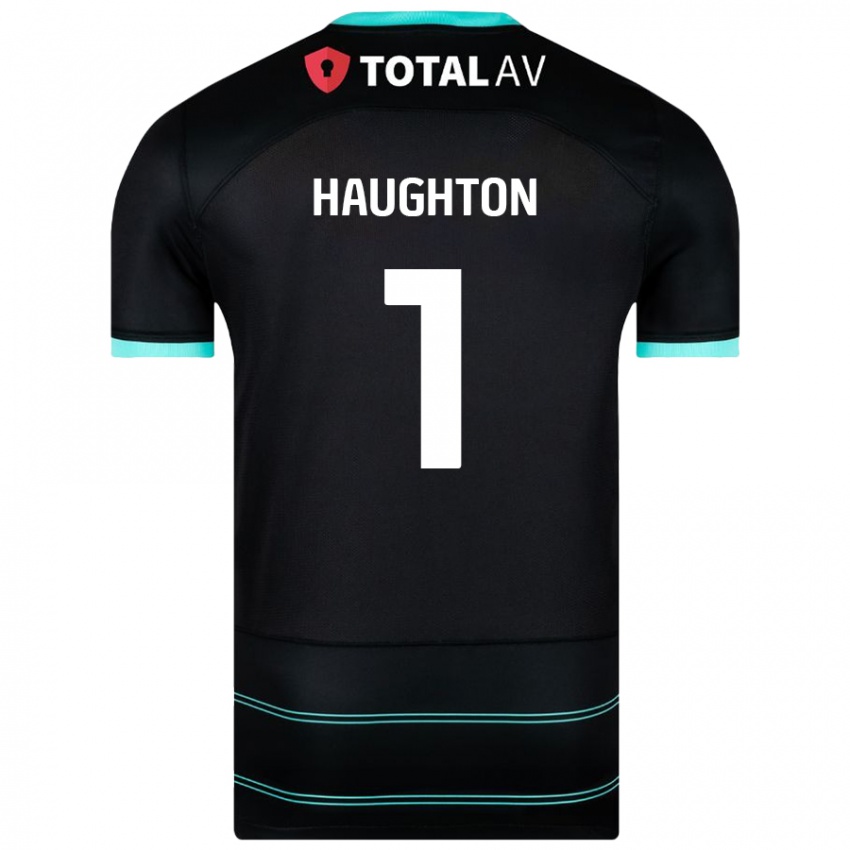 Kinder Hannah Haughton #1 Schwarz Auswärtstrikot Trikot 2024/25 T-Shirt Österreich