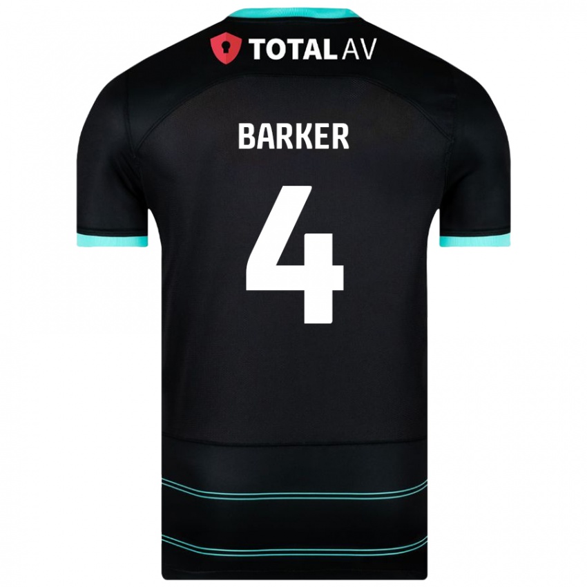 Kinder Sophie Barker #4 Schwarz Auswärtstrikot Trikot 2024/25 T-Shirt Österreich