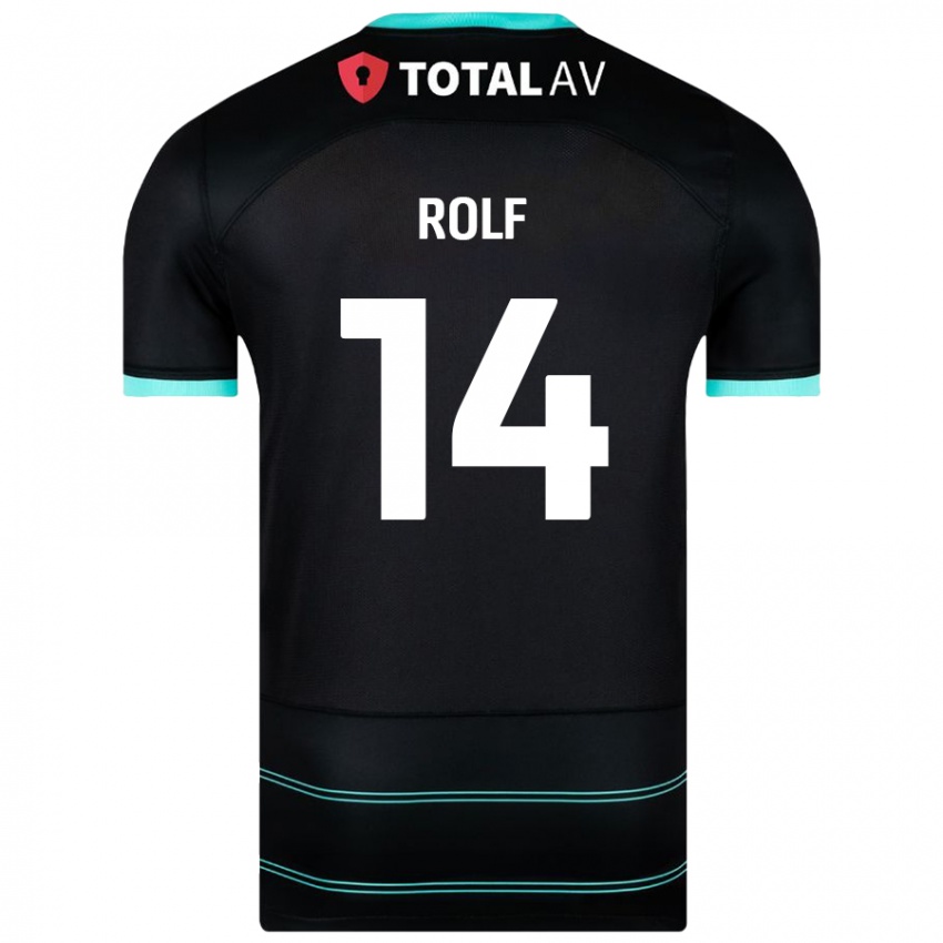 Kinder Annie Rolf #14 Schwarz Auswärtstrikot Trikot 2024/25 T-Shirt Österreich