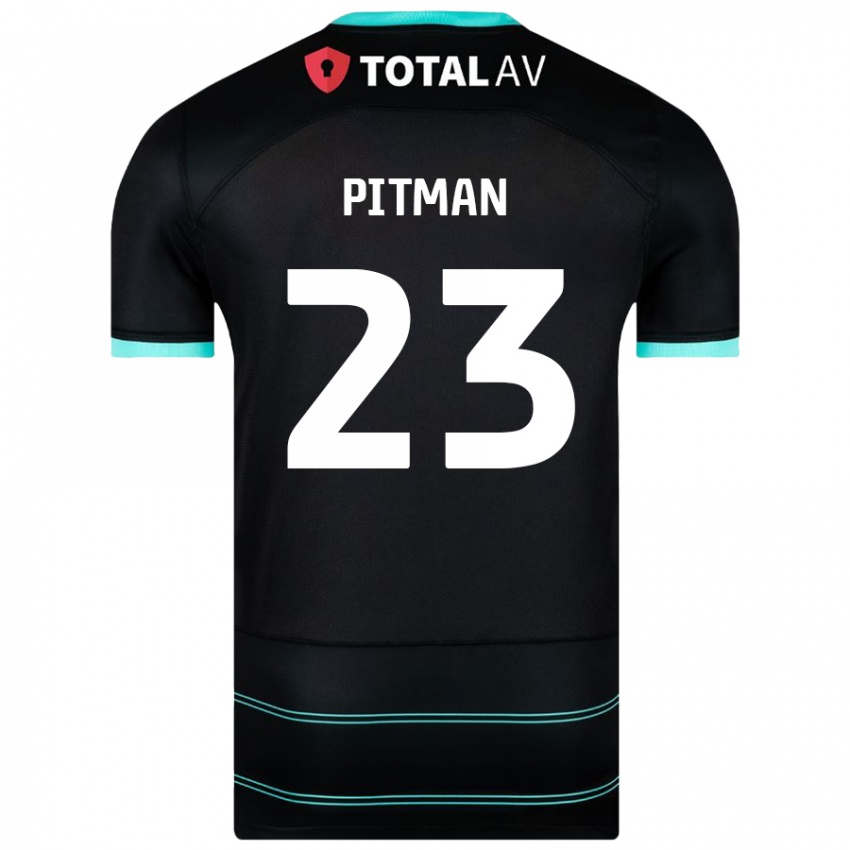 Kinder Emily Pitman #23 Schwarz Auswärtstrikot Trikot 2024/25 T-Shirt Österreich