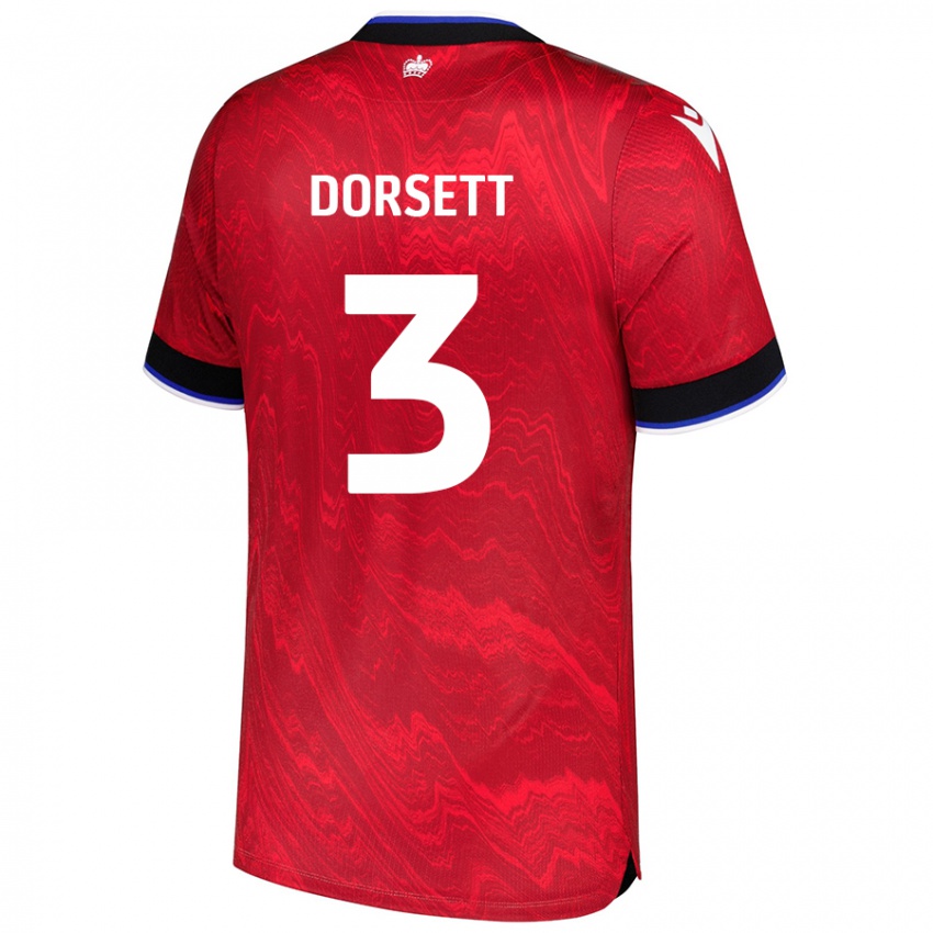 Kinder Jeriel Dorsett #3 Rot Schwarz Auswärtstrikot Trikot 2024/25 T-Shirt Österreich