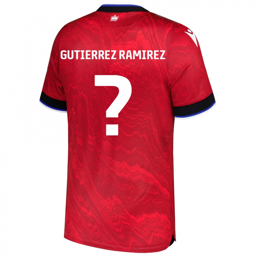 Kinder William Gutierrez Ramirez #0 Rot Schwarz Auswärtstrikot Trikot 2024/25 T-Shirt Österreich