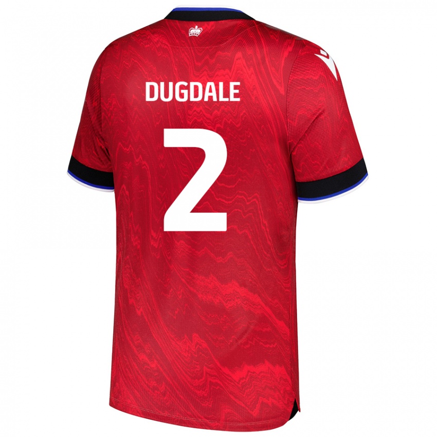 Kinder Rachel Dugdale #2 Rot Schwarz Auswärtstrikot Trikot 2024/25 T-Shirt Österreich