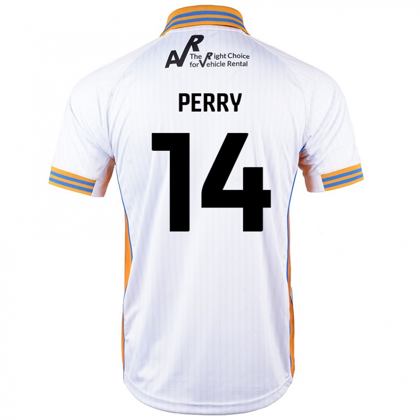 Kinder Taylor Perry #14 Weiß Auswärtstrikot Trikot 2024/25 T-Shirt Österreich