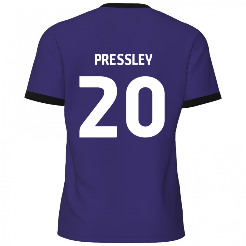 Kinder Aaron Pressley #20 Lila Auswärtstrikot Trikot 2024/25 T-Shirt Österreich