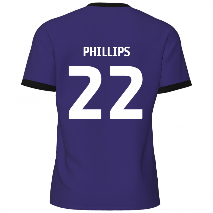 Kinder Daniel Phillips #22 Lila Auswärtstrikot Trikot 2024/25 T-Shirt Österreich