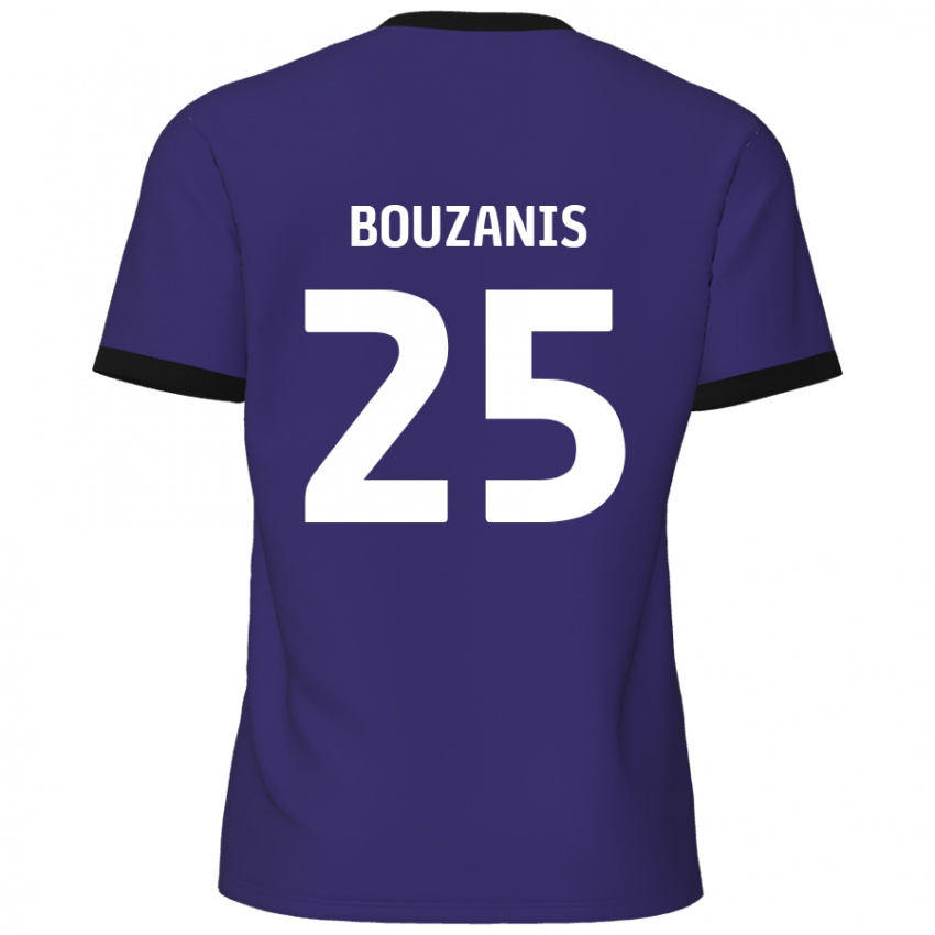 Kinder Dean Bouzanis #25 Lila Auswärtstrikot Trikot 2024/25 T-Shirt Österreich