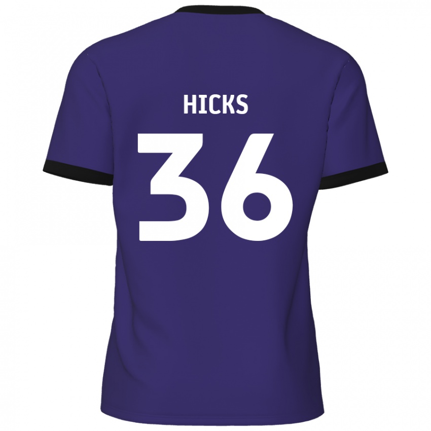 Kinder David Hicks #36 Lila Auswärtstrikot Trikot 2024/25 T-Shirt Österreich