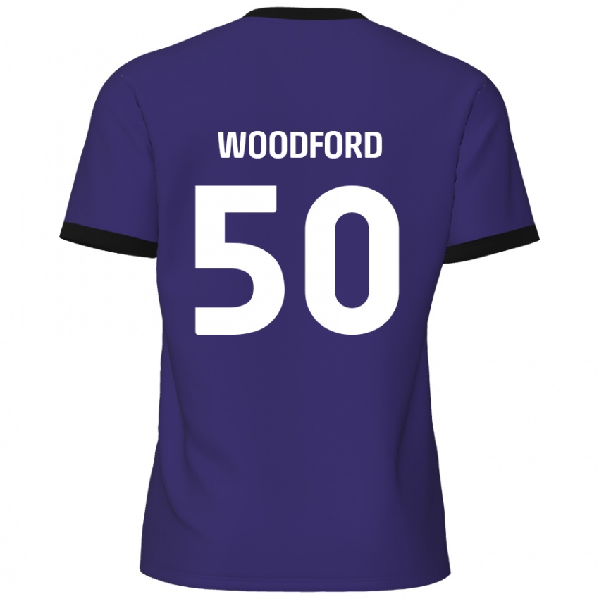 Kinder Max Woodford #50 Lila Auswärtstrikot Trikot 2024/25 T-Shirt Österreich