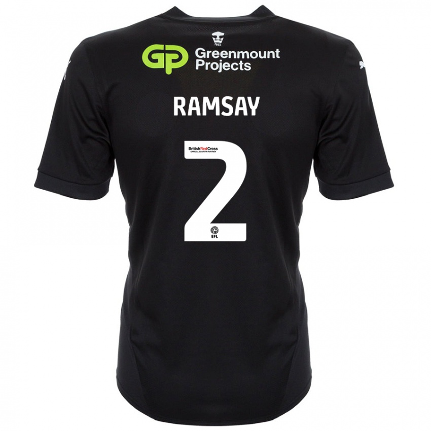 Kinder Calvin Ramsay #2 Schwarz Auswärtstrikot Trikot 2024/25 T-Shirt Österreich