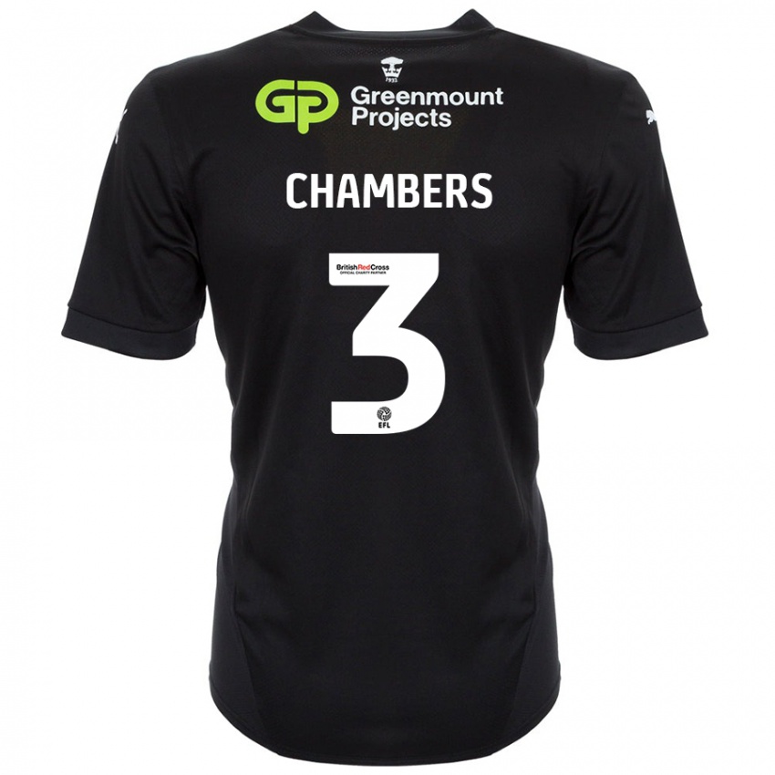 Kinder Luke Chambers #3 Schwarz Auswärtstrikot Trikot 2024/25 T-Shirt Österreich