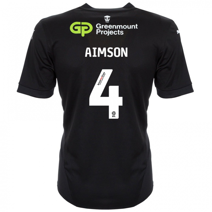 Kinder Will Aimson #4 Schwarz Auswärtstrikot Trikot 2024/25 T-Shirt Österreich