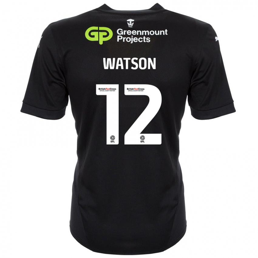 Kinder Tom Watson #12 Schwarz Auswärtstrikot Trikot 2024/25 T-Shirt Österreich