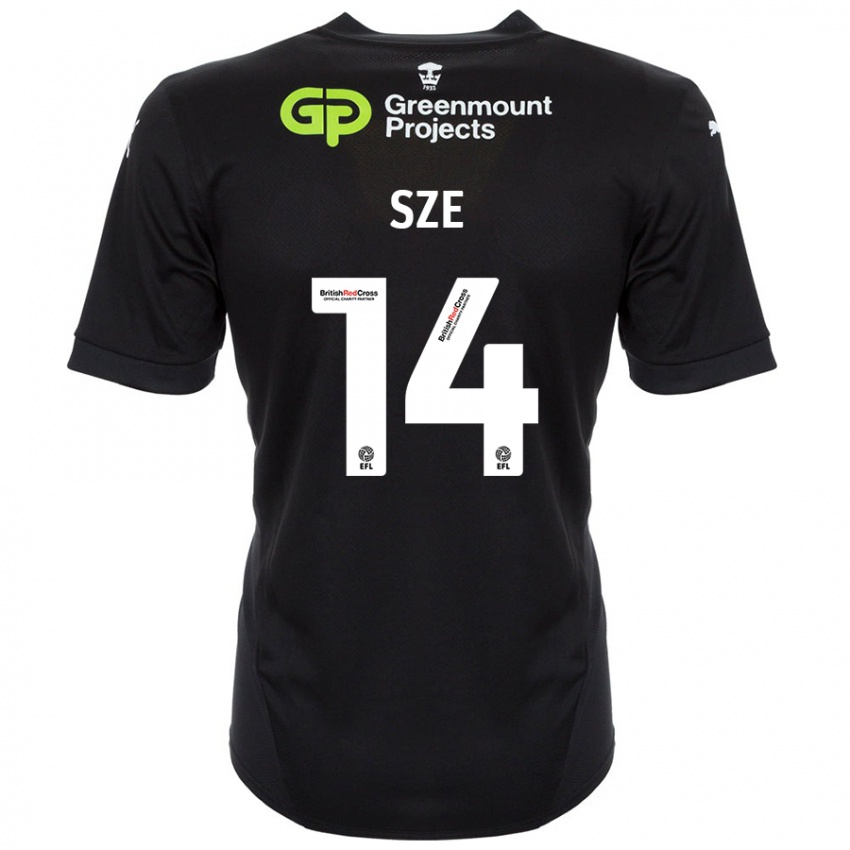 Kinder Chris Sze #14 Schwarz Auswärtstrikot Trikot 2024/25 T-Shirt Österreich