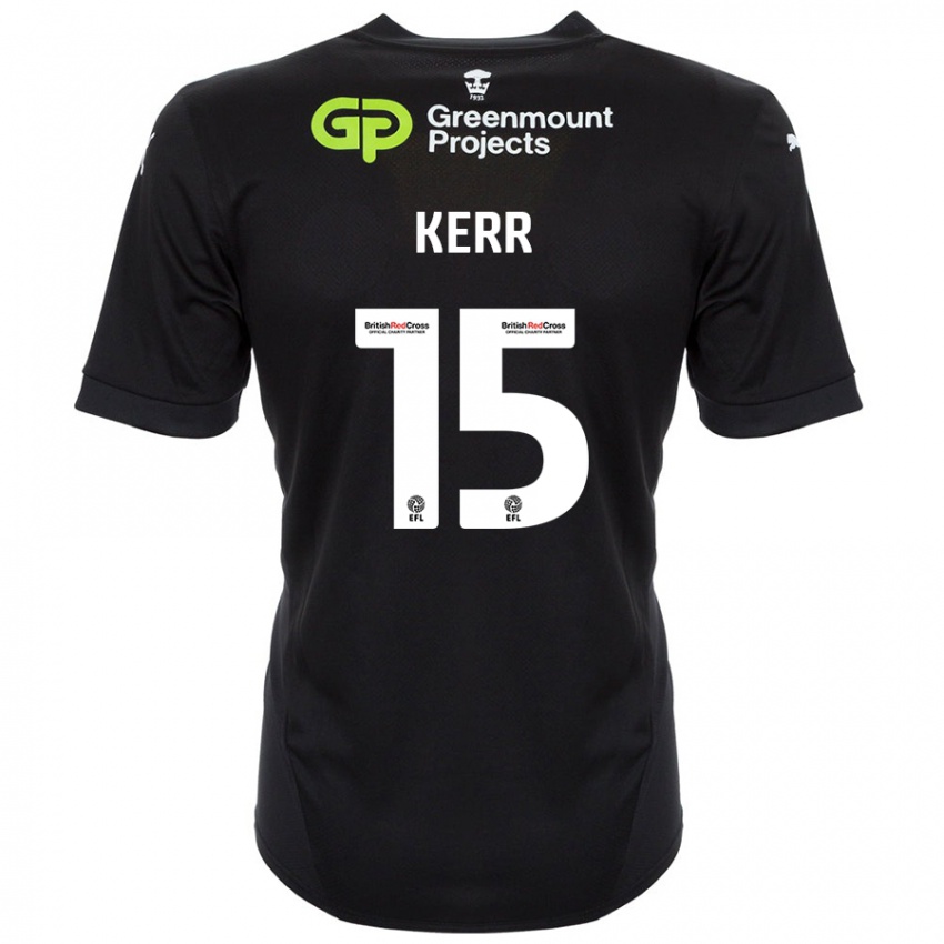 Kinder Jason Kerr #15 Schwarz Auswärtstrikot Trikot 2024/25 T-Shirt Österreich