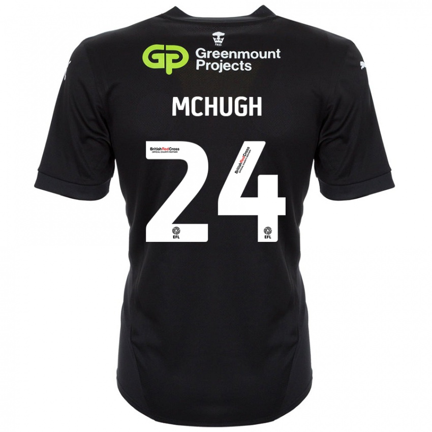 Kinder Harry Mchugh #24 Schwarz Auswärtstrikot Trikot 2024/25 T-Shirt Österreich