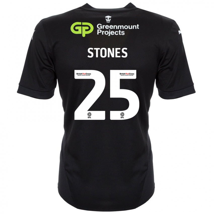 Kinder Josh Stones #25 Schwarz Auswärtstrikot Trikot 2024/25 T-Shirt Österreich