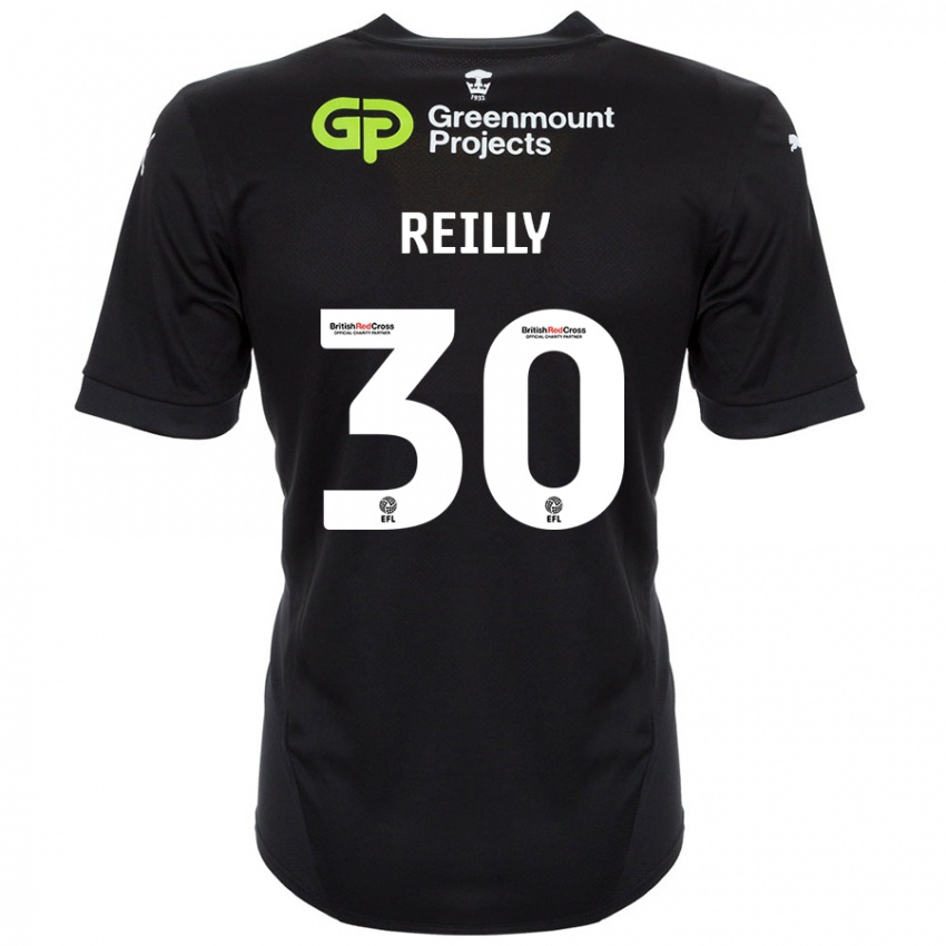 Kinder Jack Reilly #30 Schwarz Auswärtstrikot Trikot 2024/25 T-Shirt Österreich