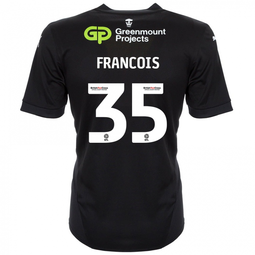 Kinder Tyrese Francois #35 Schwarz Auswärtstrikot Trikot 2024/25 T-Shirt Österreich