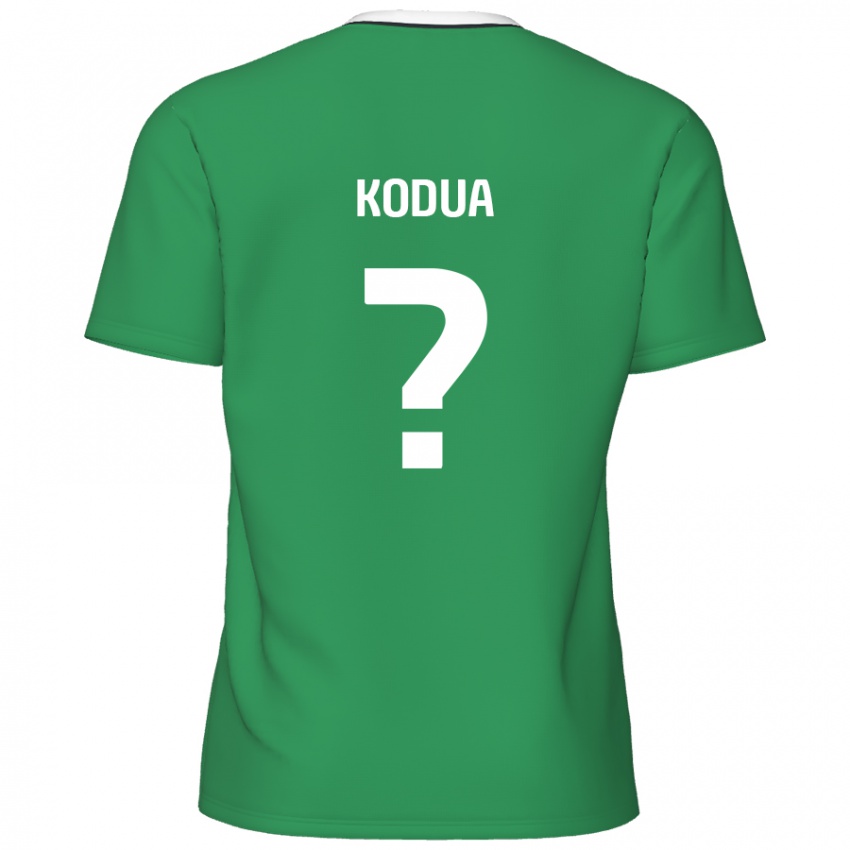 Kinder Gideon Kodua #0 Grün Weiße Streifen Auswärtstrikot Trikot 2024/25 T-Shirt Österreich