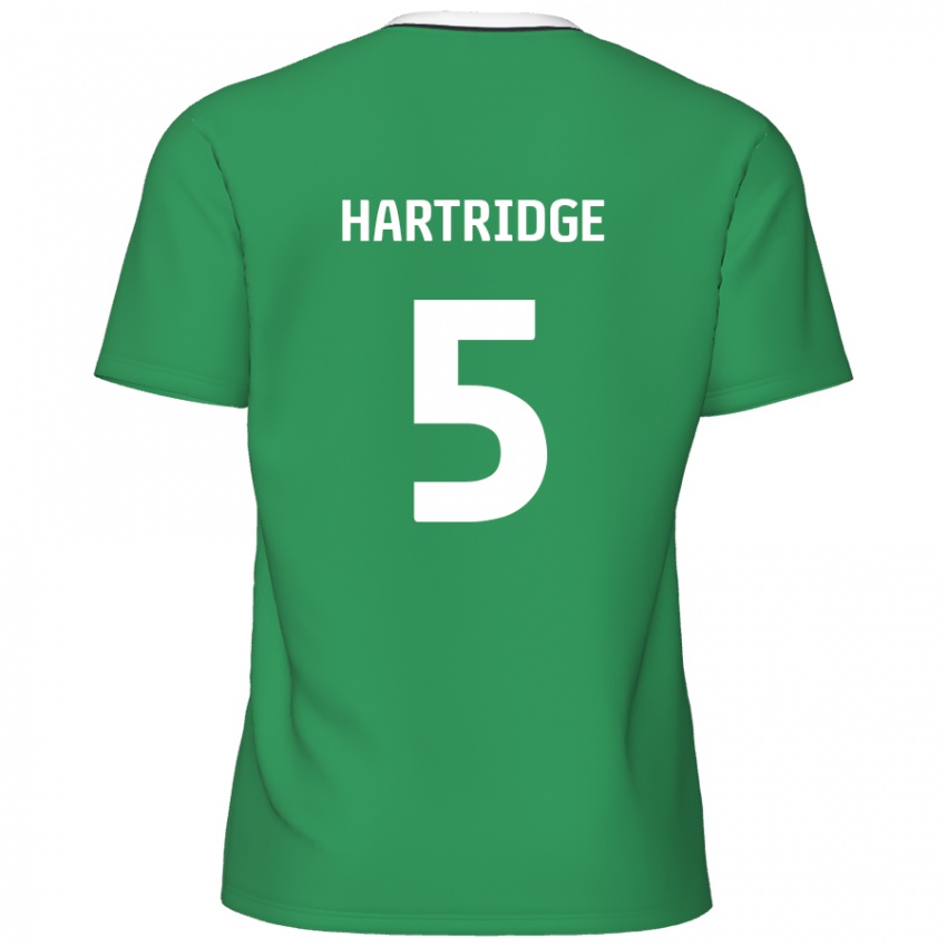 Kinder Alex Hartridge #5 Grün Weiße Streifen Auswärtstrikot Trikot 2024/25 T-Shirt Österreich