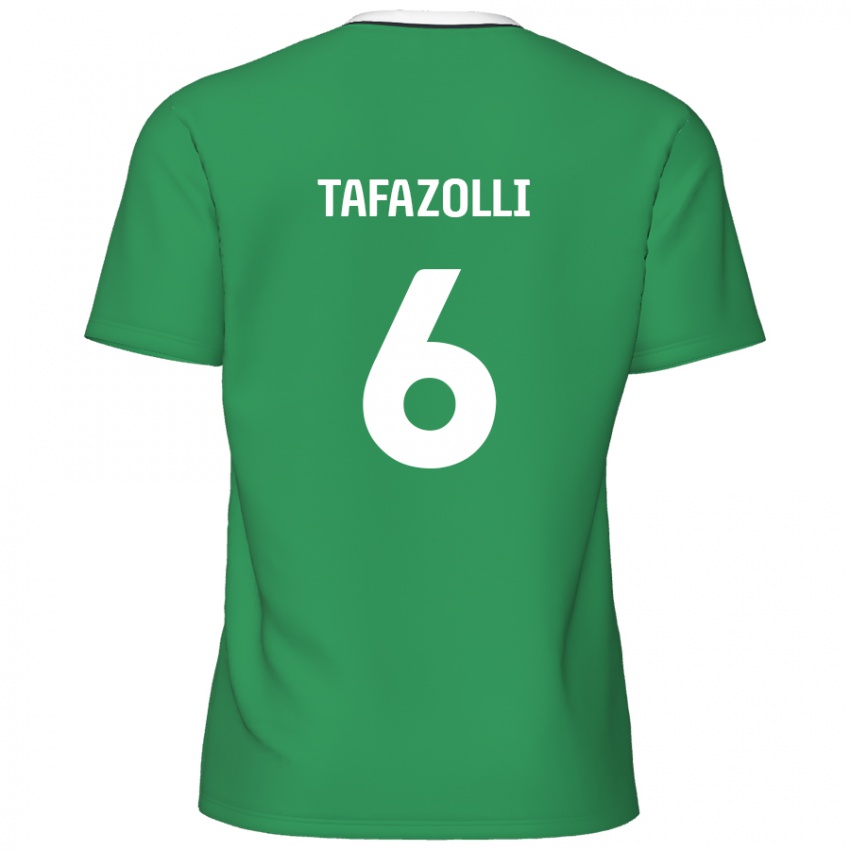 Kinder Ryan Tafazolli #6 Grün Weiße Streifen Auswärtstrikot Trikot 2024/25 T-Shirt Österreich