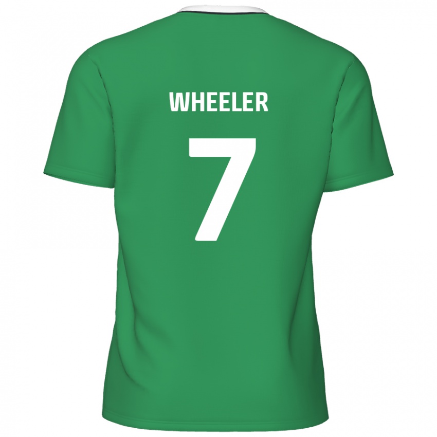 Kinder David Wheeler #7 Grün Weiße Streifen Auswärtstrikot Trikot 2024/25 T-Shirt Österreich