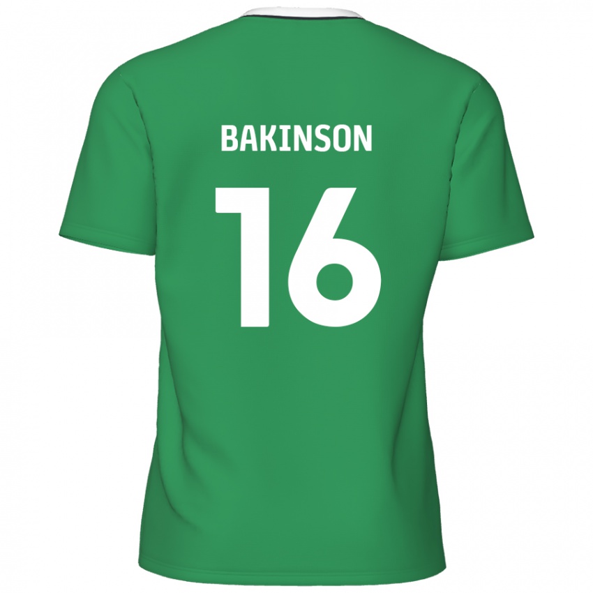 Kinder Tyreeq Bakinson #16 Grün Weiße Streifen Auswärtstrikot Trikot 2024/25 T-Shirt Österreich