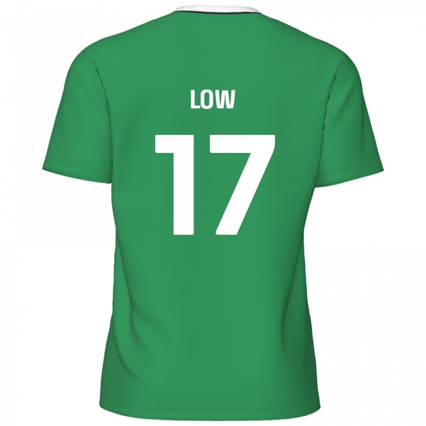 Kinder Joe Low #17 Grün Weiße Streifen Auswärtstrikot Trikot 2024/25 T-Shirt Österreich