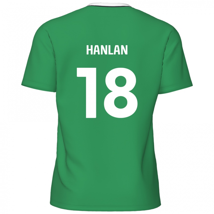 Kinder Brandon Hanlan #18 Grün Weiße Streifen Auswärtstrikot Trikot 2024/25 T-Shirt Österreich