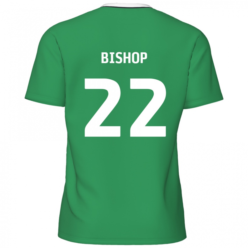 Kinder Nathan Bishop #22 Grün Weiße Streifen Auswärtstrikot Trikot 2024/25 T-Shirt Österreich