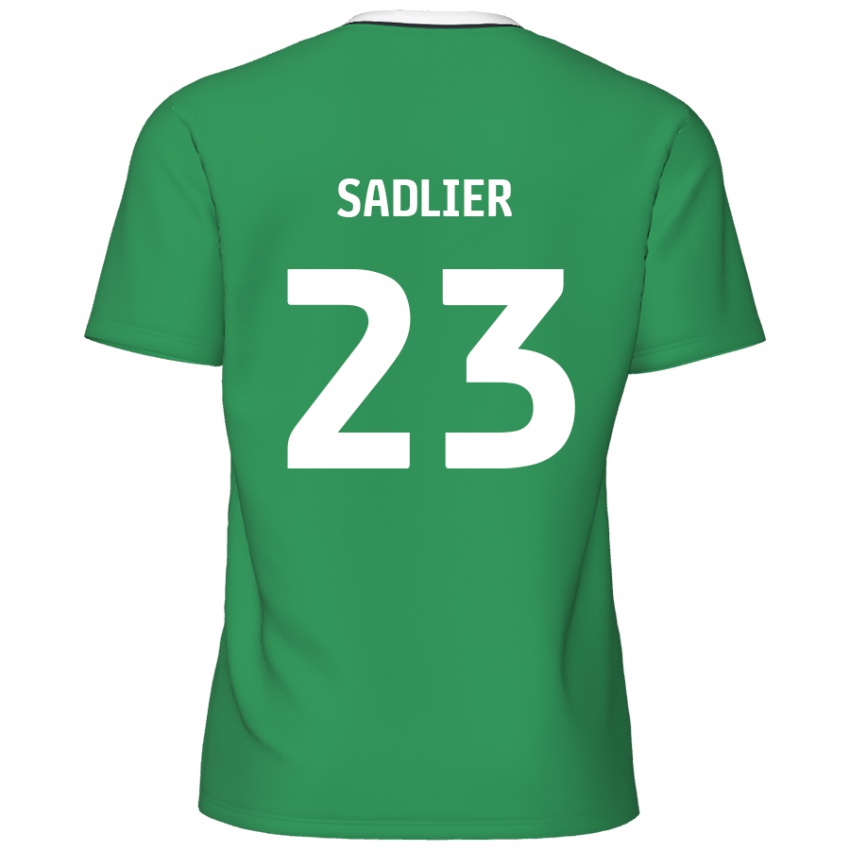 Kinder Kieran Sadlier #23 Grün Weiße Streifen Auswärtstrikot Trikot 2024/25 T-Shirt Österreich