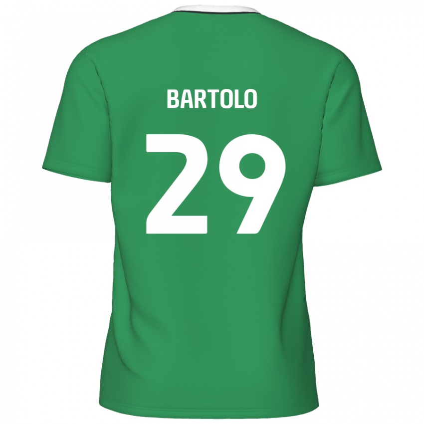 Kinder Jaiden Bartolo #29 Grün Weiße Streifen Auswärtstrikot Trikot 2024/25 T-Shirt Österreich