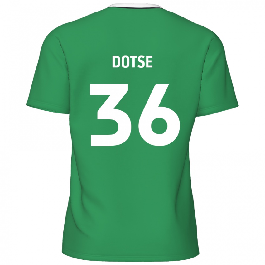 Kinder Jahiem Dotse #36 Grün Weiße Streifen Auswärtstrikot Trikot 2024/25 T-Shirt Österreich