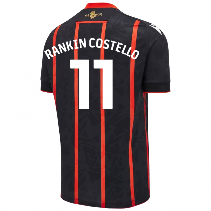 Kinder Joe Rankin-Costello #11 Schwarz Rot Auswärtstrikot Trikot 2024/25 T-Shirt Österreich