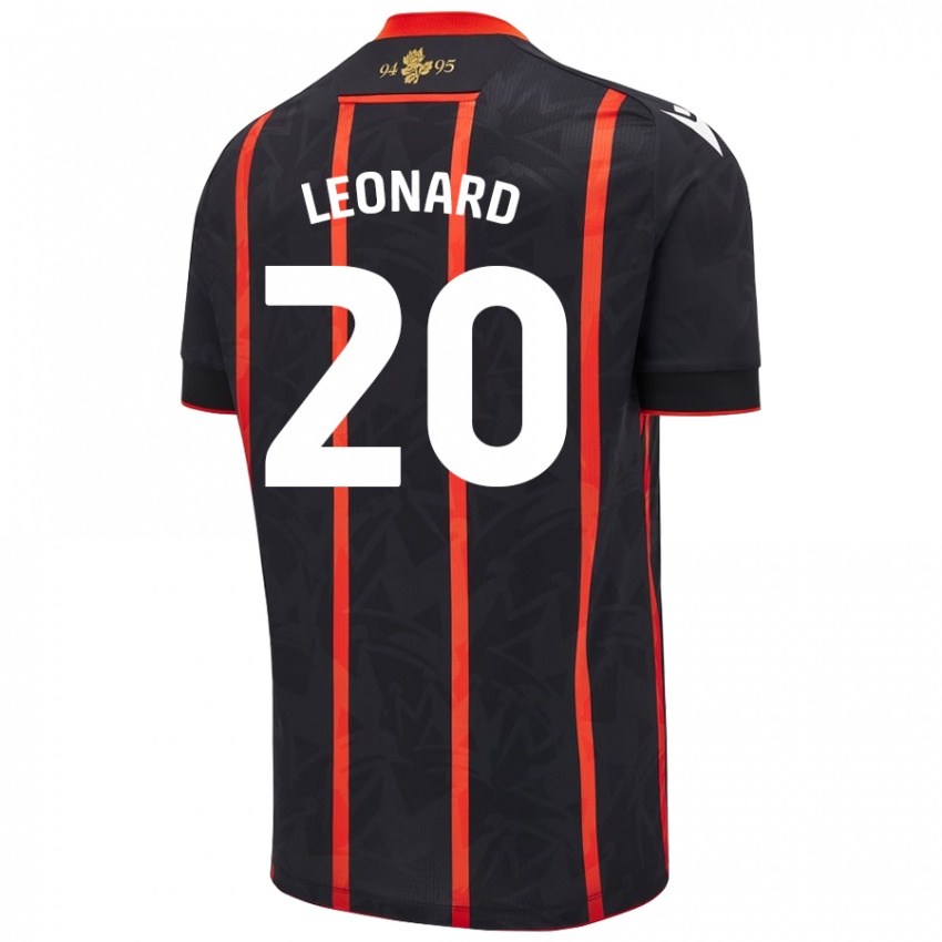 Kinder Harry Leonard #20 Schwarz Rot Auswärtstrikot Trikot 2024/25 T-Shirt Österreich