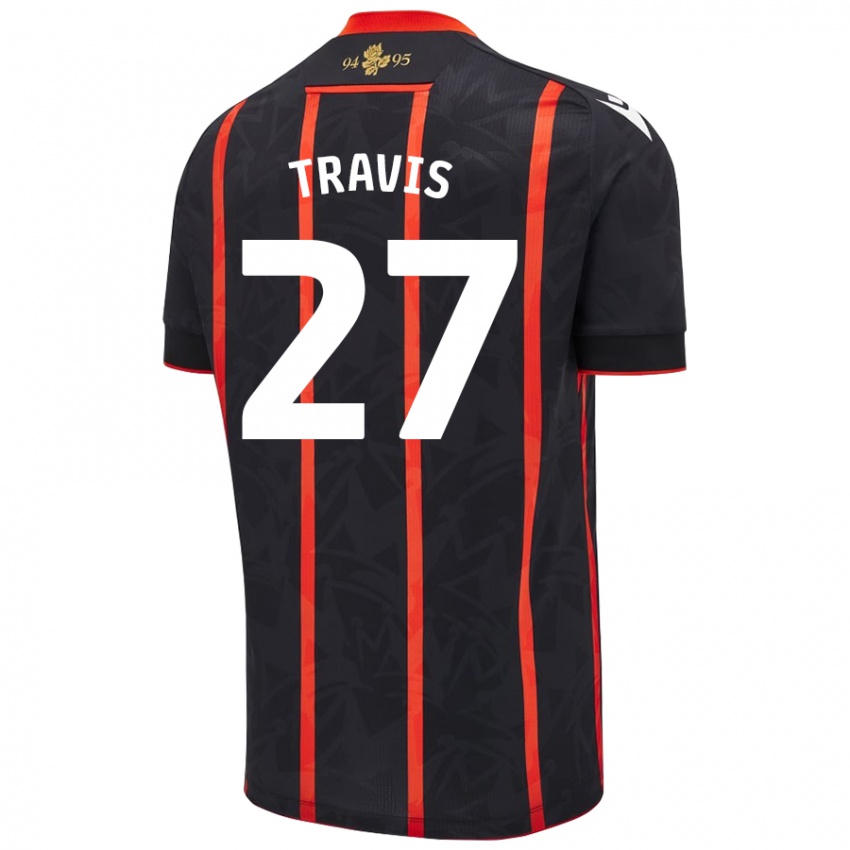 Kinder Lewis Travis #27 Schwarz Rot Auswärtstrikot Trikot 2024/25 T-Shirt Österreich