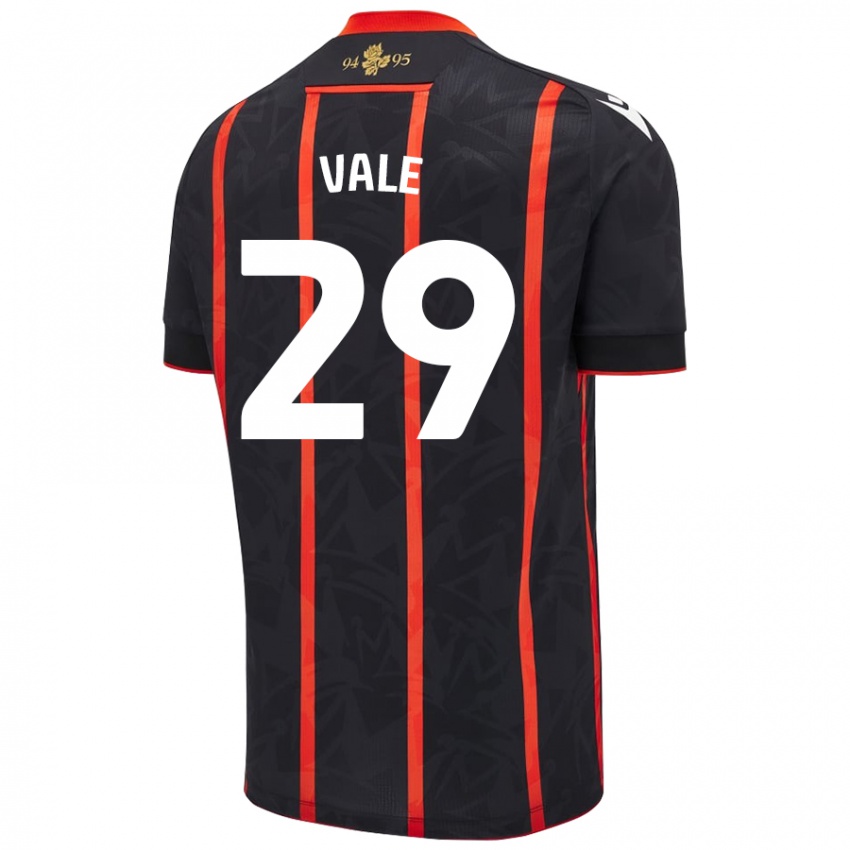 Kinder Jack Vale #29 Schwarz Rot Auswärtstrikot Trikot 2024/25 T-Shirt Österreich