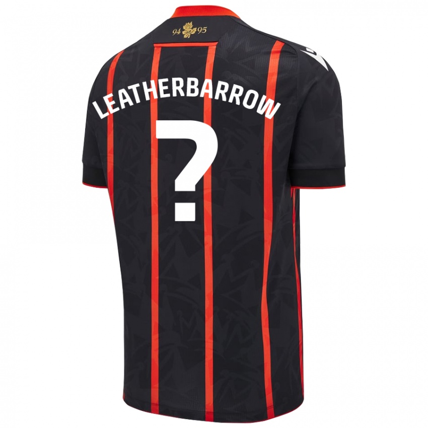 Kinder Freddie Leatherbarrow #0 Schwarz Rot Auswärtstrikot Trikot 2024/25 T-Shirt Österreich