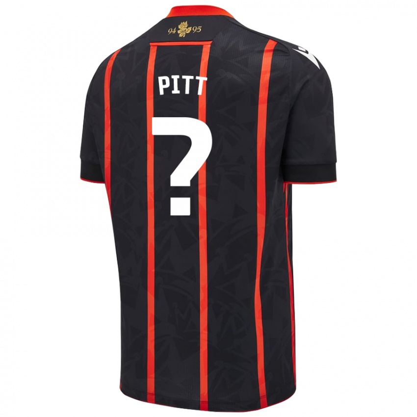 Kinder Theo Pitt #0 Schwarz Rot Auswärtstrikot Trikot 2024/25 T-Shirt Österreich