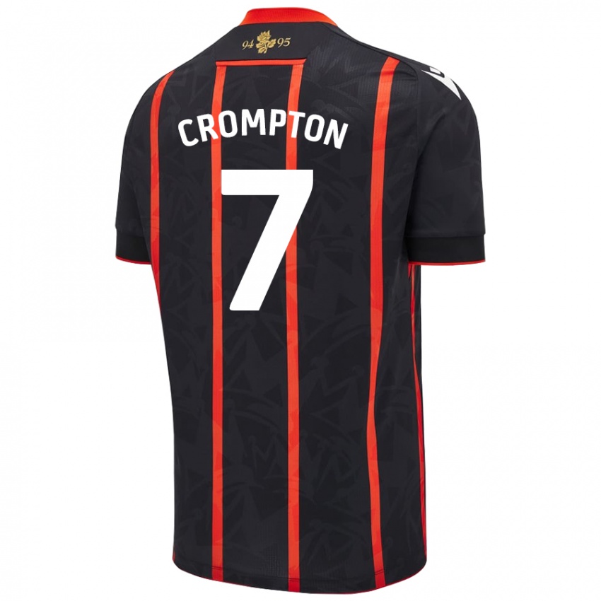 Kinder Farah Crompton #7 Schwarz Rot Auswärtstrikot Trikot 2024/25 T-Shirt Österreich