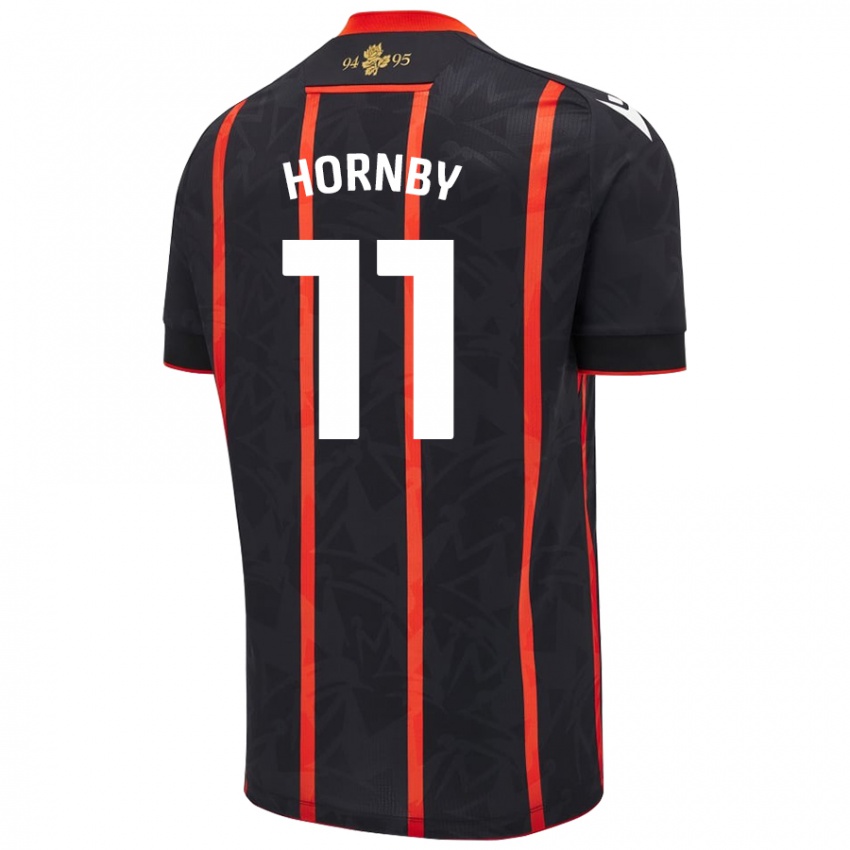 Kinder Megan Hornby #11 Schwarz Rot Auswärtstrikot Trikot 2024/25 T-Shirt Österreich