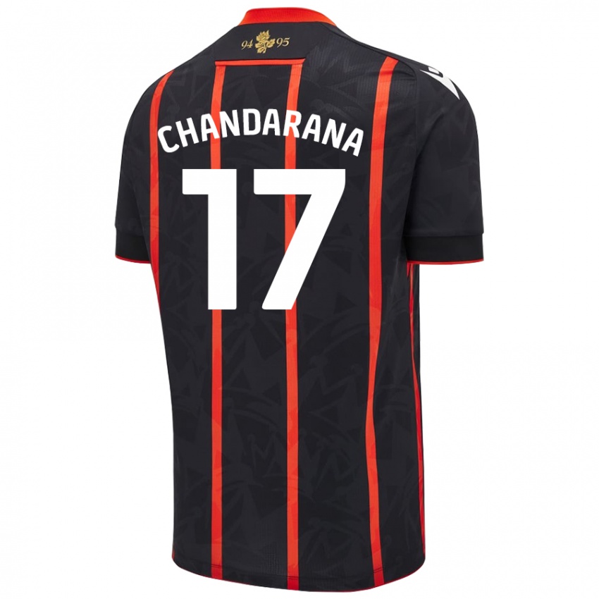 Kinder Millie Chandarana #17 Schwarz Rot Auswärtstrikot Trikot 2024/25 T-Shirt Österreich