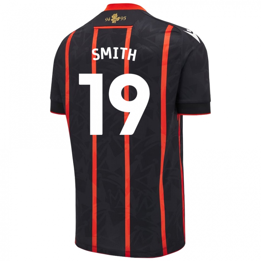 Kinder Evie Smith #19 Schwarz Rot Auswärtstrikot Trikot 2024/25 T-Shirt Österreich