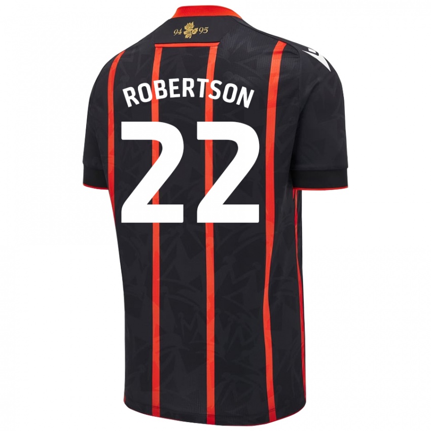 Kinder Millie Robertson #22 Schwarz Rot Auswärtstrikot Trikot 2024/25 T-Shirt Österreich