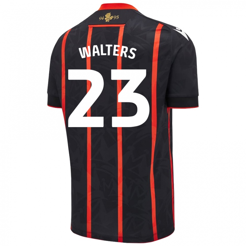 Kinder Georgia Walters #23 Schwarz Rot Auswärtstrikot Trikot 2024/25 T-Shirt Österreich