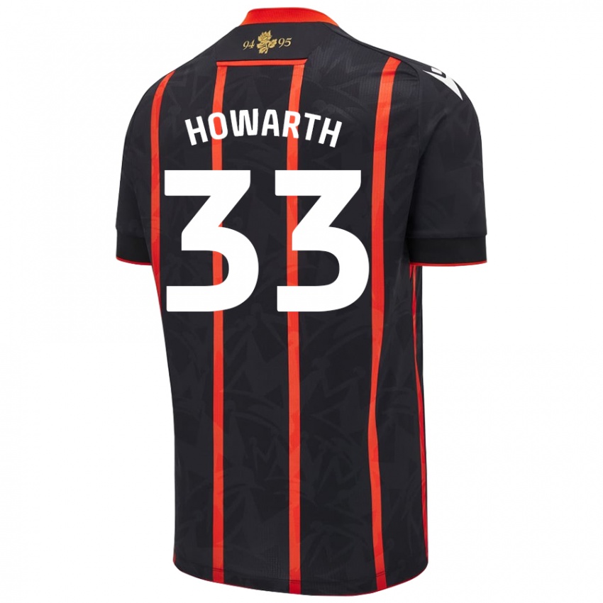 Kinder Taylor Howarth #33 Schwarz Rot Auswärtstrikot Trikot 2024/25 T-Shirt Österreich