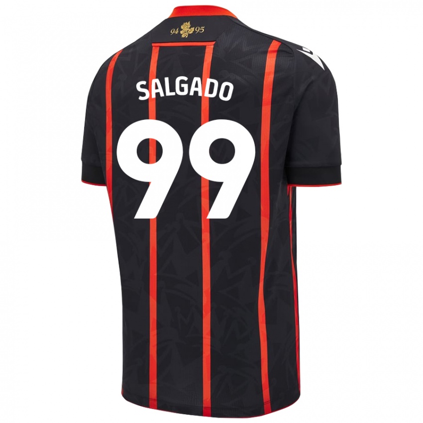 Kinder Shanell Salgado #99 Schwarz Rot Auswärtstrikot Trikot 2024/25 T-Shirt Österreich