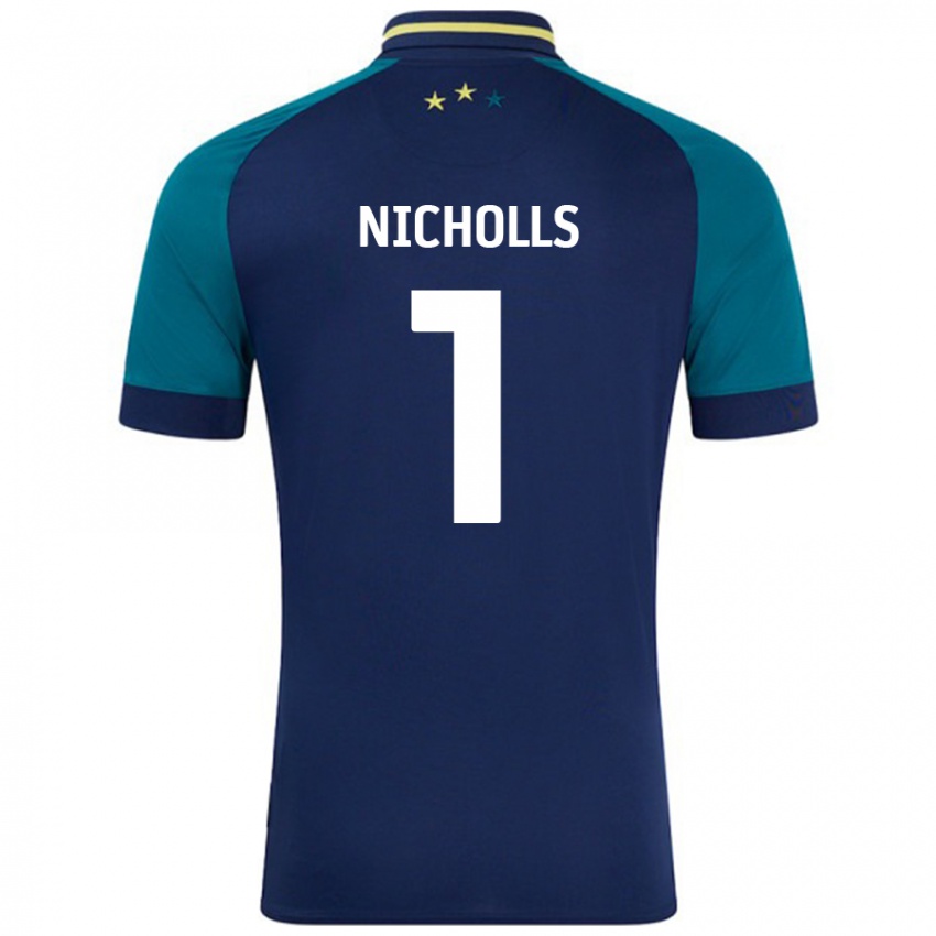 Kinder Lee Nicholls #1 Marine Dunkelgrün Auswärtstrikot Trikot 2024/25 T-Shirt Österreich